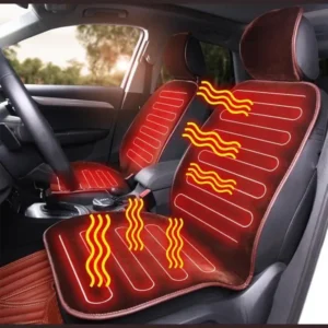 siège de voiture avec des illustration qui indique que de la chaleur sort du siège